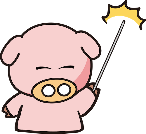 棒を持つぶーたん